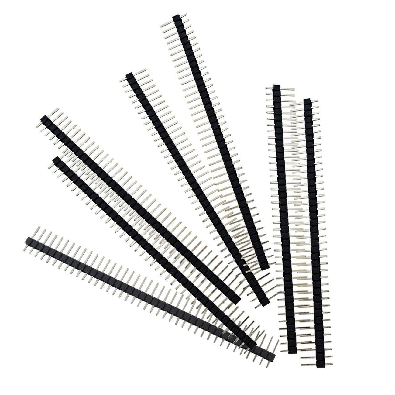 100pcs Male Header Pins, Straight Single Row 40 Pin 0.1 Inch (2.54mm) Male Pin Header Connector PCB Board Pin Connector Electron