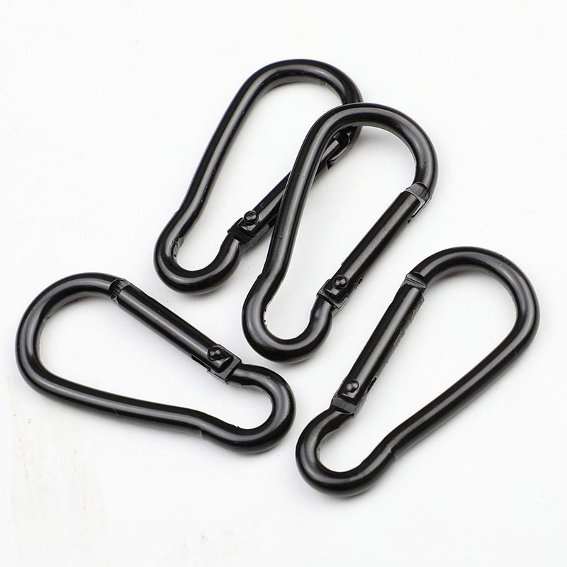 2020 New Hot Practical Black D Shaped Aluminum Alloy Carabiner Hook Keychain Climbing Equipment Karabiner Mosqueton