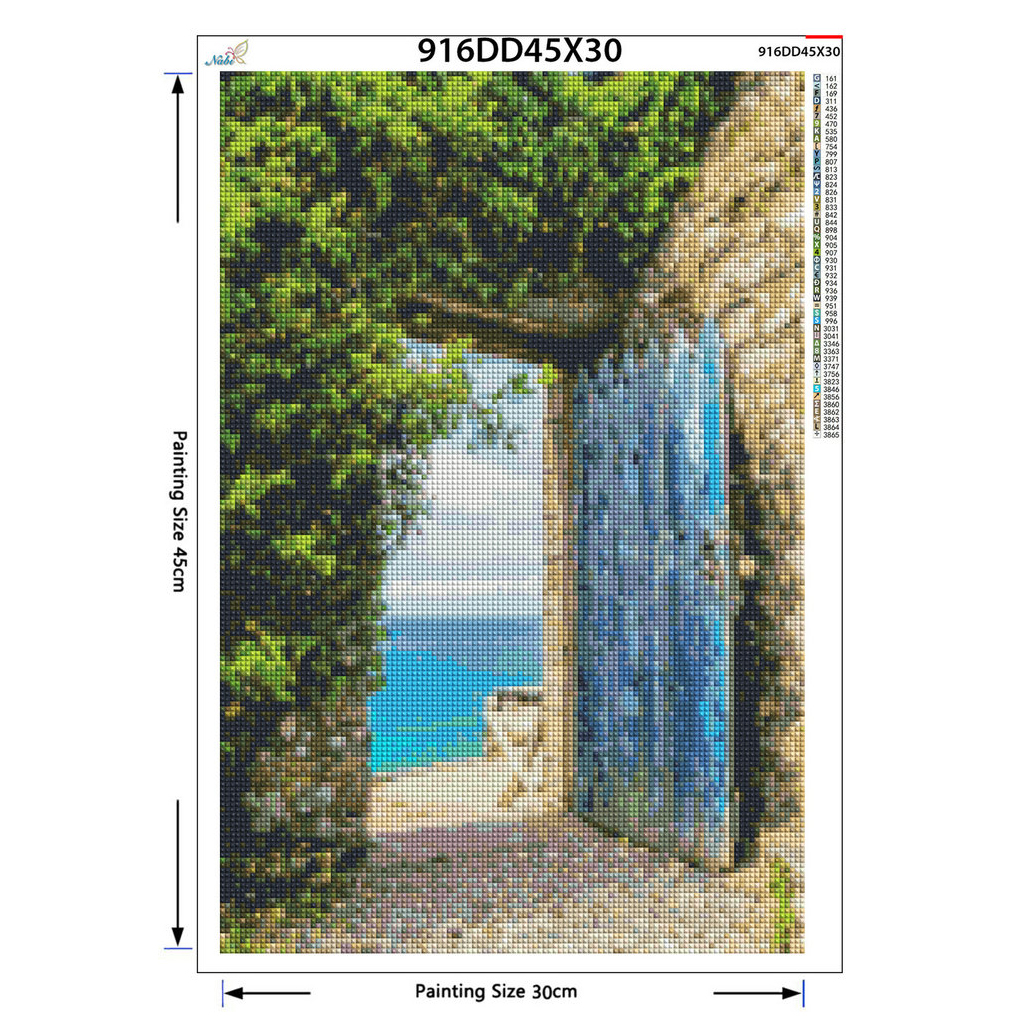 Diy Diamond Painting Cross Stitch Door Of The Ocean View Villa Diamond Needlework Crafts Full Diamond Embroidery