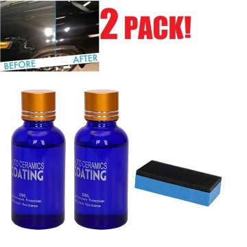 2PCS 9H Car Oxidation Liquid Ceramic Coat Super Hydrophobic Glass Coating Set Polysiloxane and Nano materials Care Cleaning #N