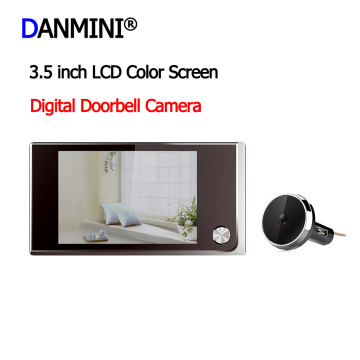 3.5 Inch LCD Color Screen Digital Doorbell Camera 120 Degree Door Eye Doorbell Electronic Peephole Door Viewer Outdoor Door Bell