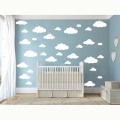 55pcs different size cartoon clouds shape Wall Sticker,Removable DIY Wall decal for Kids Nursery Glass Decor Wall Sticker