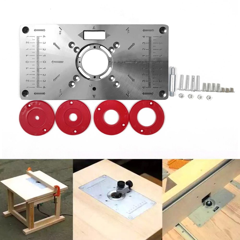 Multifunctional Router Table Insert Plate Woodworking Benches Aluminium Wood Router Trimmer Models Engraving Machine