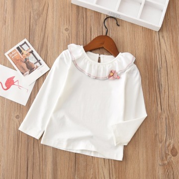 Autumn Sweet Baby Girls Lace Basic Shirt Fashion Girls Tops Cotton Blouse Long Sleeve Princess Girls Shirts 1-11Y RT121