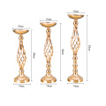Creative Hollow Gold Metal Candle Holder Wedding Table Centerpiece Flower Vase Rack Home Hotel Road Lead Decor