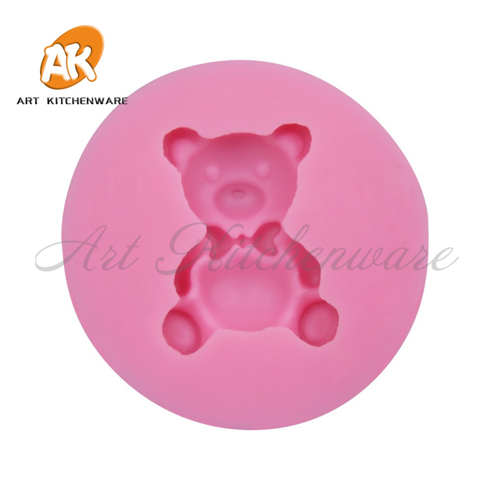 1PCS Lovely Bear Silicone Candy Mold Birthday Cake Fondant Moulds Chocolate Cupcake Decorations Cookie Tools Bakery Pastry