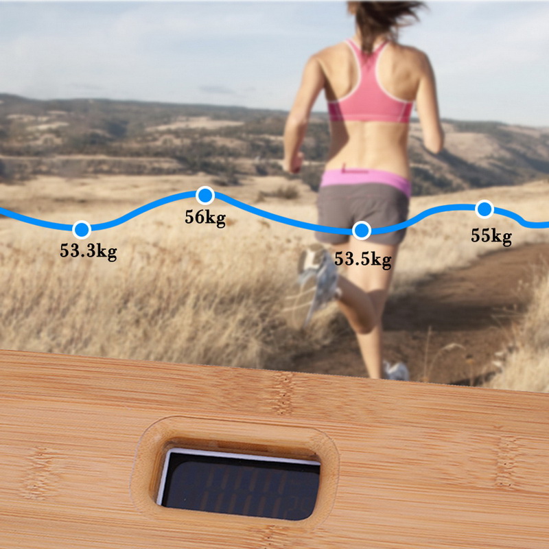 Wooden Body Scale Bathroom Weight Scale Smart Human Body Weight Scale Wood Anti-skid Display Back Light Household Bathroom hot