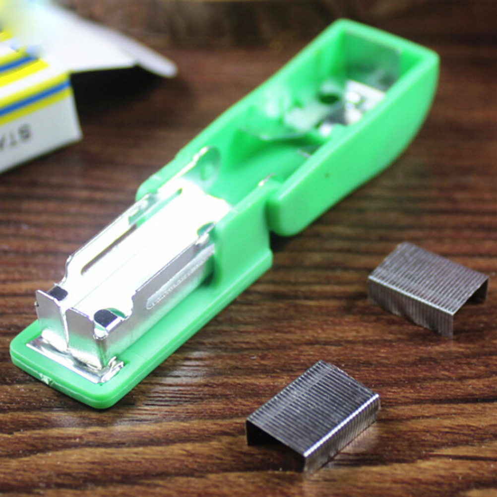 Mini Geometric Manual Stapler Staples Set Grapadora Papelaria Stationery Office Accessories School Supplies Random Color