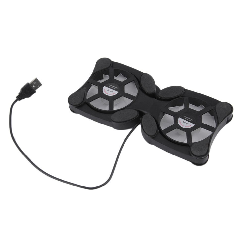 2 USB fan Port Mini Ocus Laptop notebook cooling pad Cooler Cooling Pad Folding Cooler Coller Fan Black Color