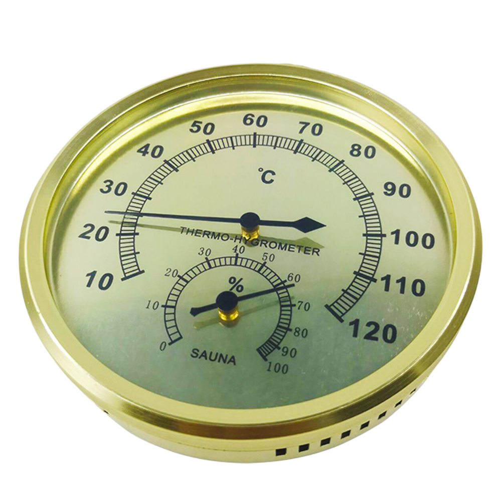 Indoor Outdoor Home Office Accessories Aluminum Alloy Steam Room Humidity Hygrometer Modern Hygrothermograph Sauna Thermometer