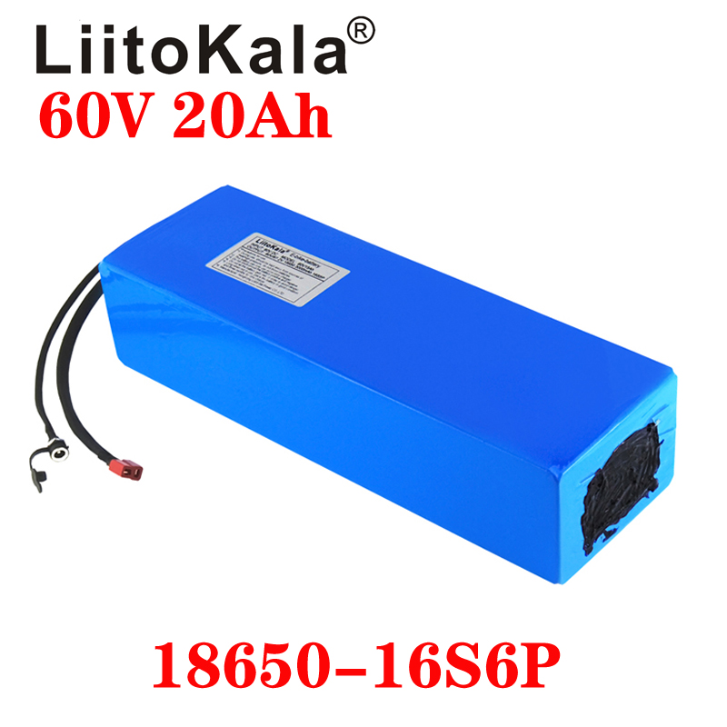 LiitoKala 60V ebike battery 60V 20Ah lithium ion battery electric bicycle battery 60V 1500W electric scooter battery