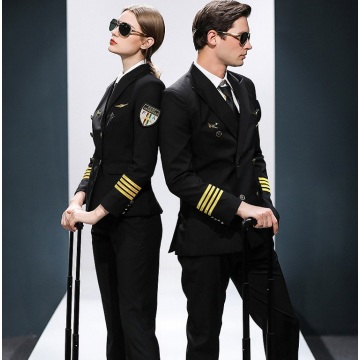 Unisex captain suits air crew uniform Airline co Flight attendant uniform KTV hotel professional Clothings Hat + Jacket + Pants