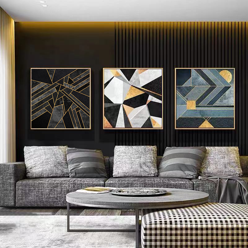 Abstract Geometric Living Room Decoration Painting Poster Nordic Style Hotel Restaurant Paintings Home Background Wall Decoratio