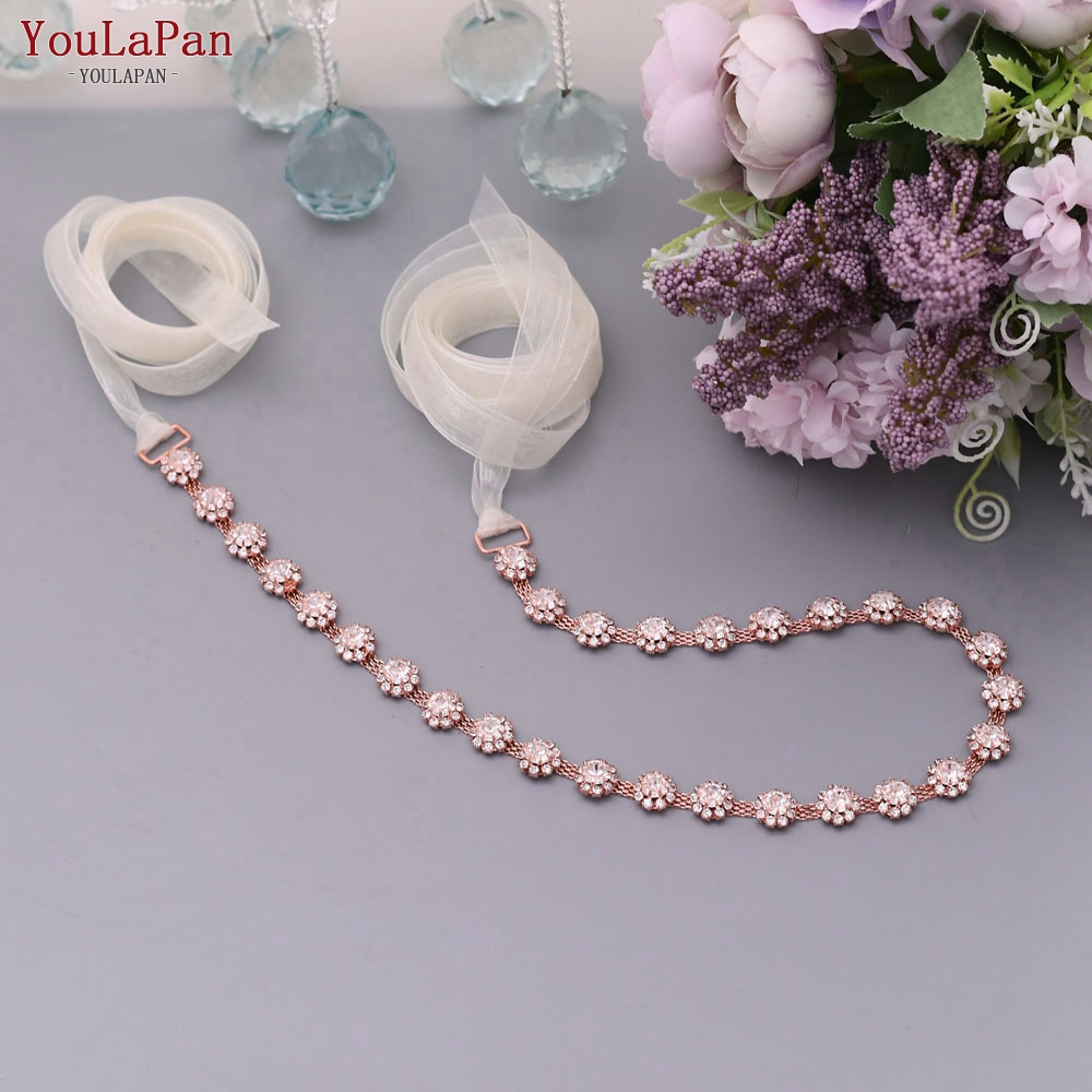 YouLaPan S378 Elegant Pearls Belt Rhinestones Bridal Belt Crystal Wedding Belt Sash Bridal Accessories Wedding Sashes Belt