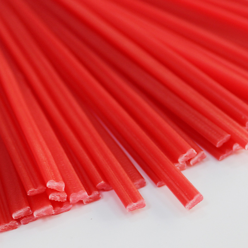 10pcs Red PP plastic welding rods, Double round 2.5x5mm, Length 250mm+/-5mm