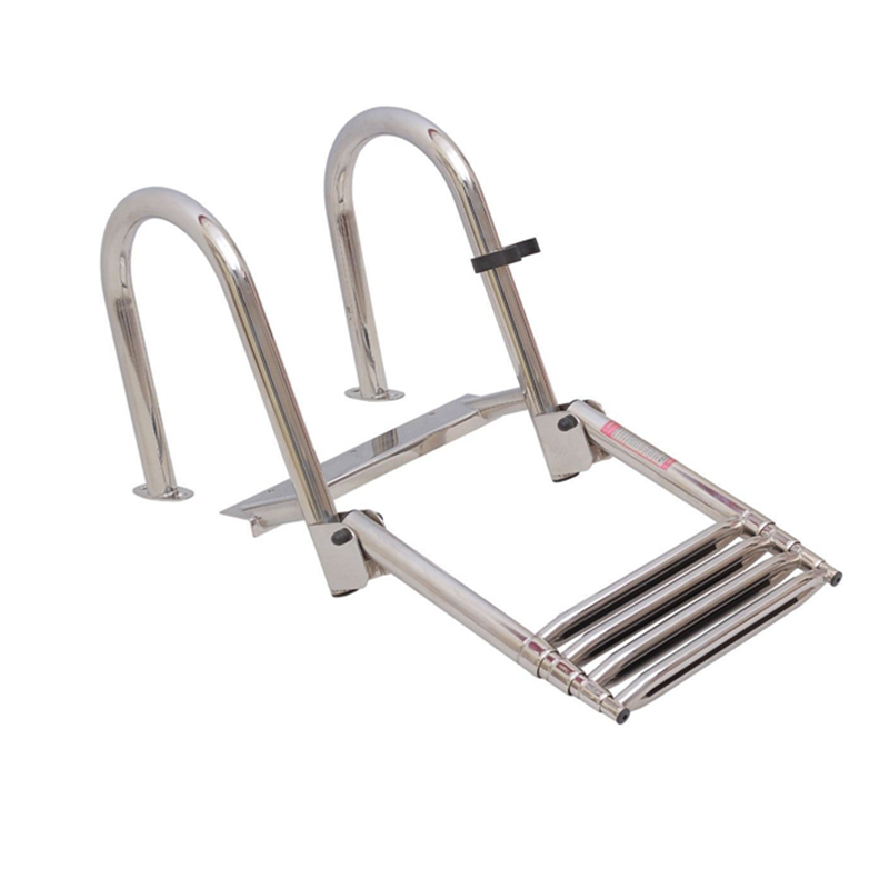 Stainless Steel Telescoping 4 Step Boat Ladder Pool Swim Upper Platform Dock Swimming Ladder