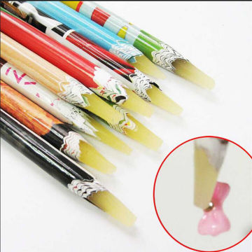 New 1Pcs Self Adhesive Resin Rhinestones Picker Pencil Wax Pen Long Nail Art Gem Crystal Pick Up Tool