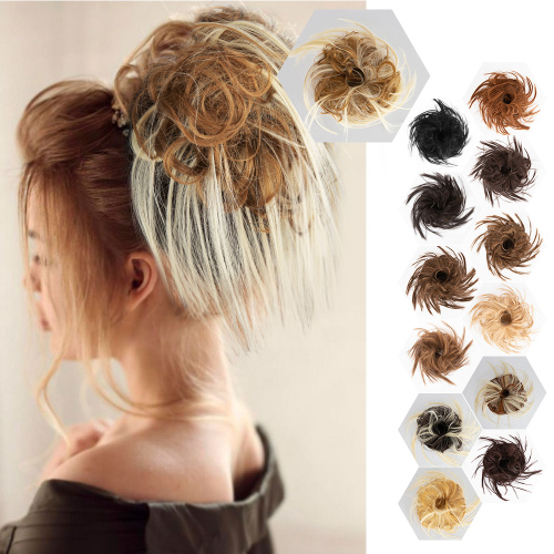 Messy Elastic Band Hair Bun Straight Updo Hairpiece Supplier, Supply Various Messy Elastic Band Hair Bun Straight Updo Hairpiece of High Quality