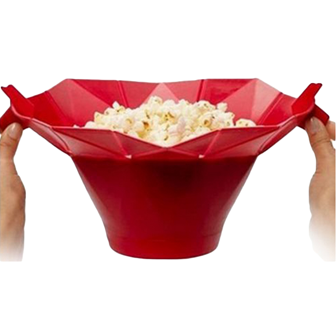 1pcs Popcorn Maker DIY Silicone Microwave Popcorn Maker Fold Bucket Kitchen Cooking Tool Accessories Red Green