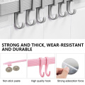 Seamless 6 Hook Hooks, Kitchen Wall Suction Plastic Hook, Bathroom Door Six Row Hook