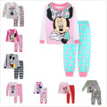 A%A-04 Pajamas Kids Autumn Clothing Children Underwear Cartoon Letter T-shirts+pants Boys Girls Sleepwear Baby Pyjamas Sets