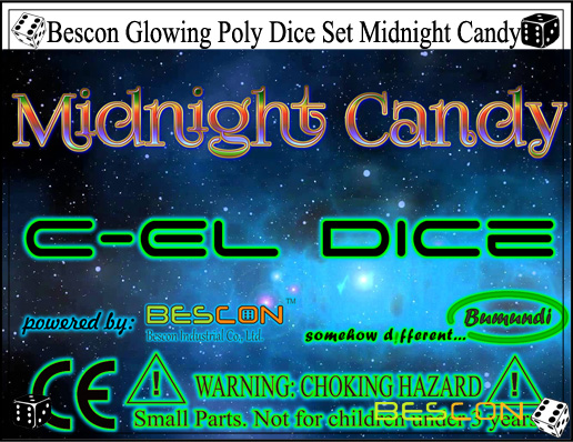 Bescon Glowing Poly Dice Set Midnight Candy-6