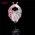 25pcs Laser Cutting Peacock Wine Glass Cup Card For Wedding Paper Name Place Card Cup Card Wedding Decorations Party Supply