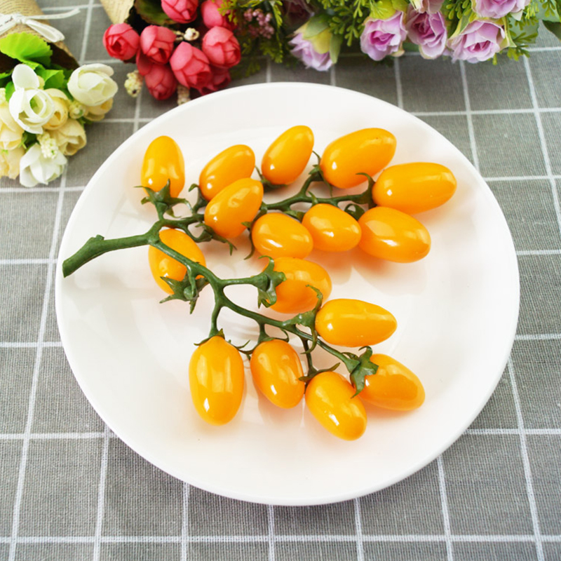 Artificial Fruit Vegetable Fake Cherry Tomatoes Bunch Fruit Model Home Decoration Photography Props