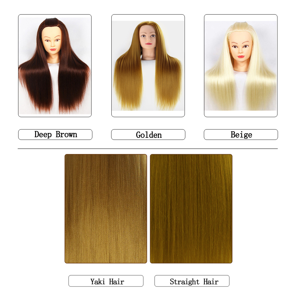 Yaki Synthetic Hair Professional Mannequin Head Hairdressing Dolls Female Mannequin Quality Styling Edit Training Head