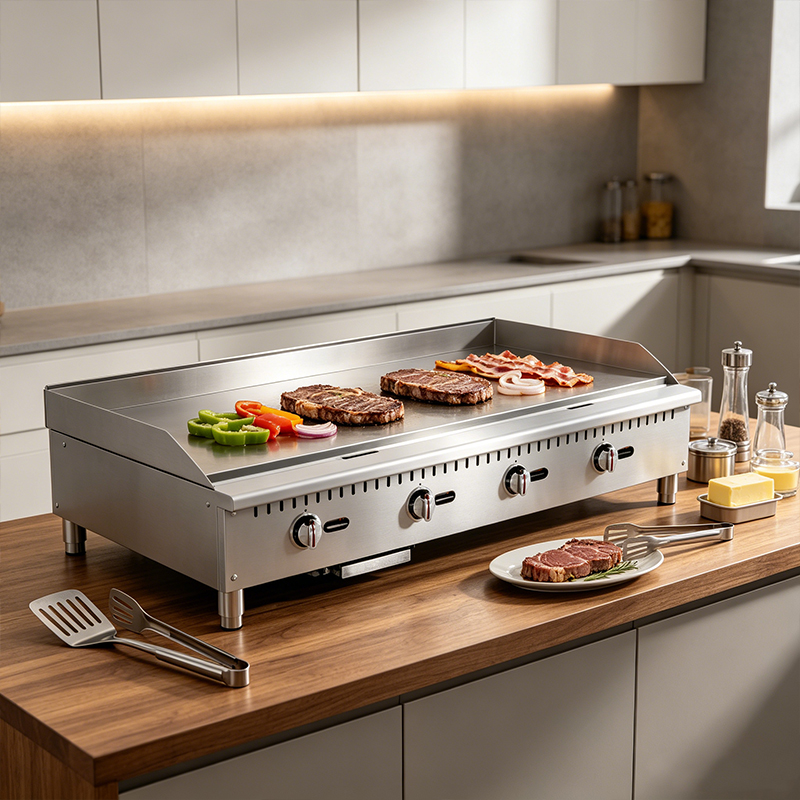 Heavy duty stainless steel gas griddle