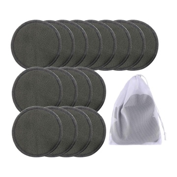 16Pcs Reusable Bamboo Cotton Make Up Remover Pads Washable Triple Layer Facial Skin Care Wipe Pads Cleaning Pad with Bag