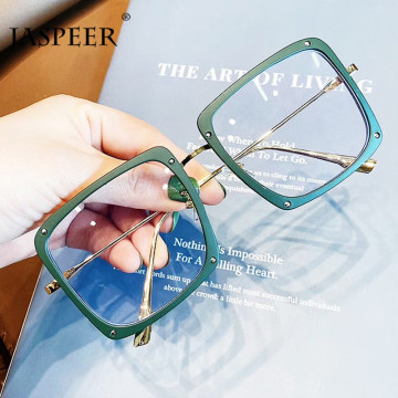 JASPEER Retro Oversized Square Glasses Frames Women Men Classical Eye Glasses Frames Eyeglasses Computer Glass Optical Frames