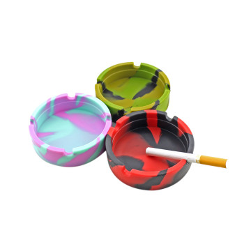 Multicolor Eco-friendly Silicone Soft Round Ashtray Ash Tray Holder Pluminous Portable Anti-scalding Cigarette Holder Hot New