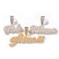Uwin Small Custom Name Necklace Cursive Letter With Tennis Chain Cubic Zirconia Fashion Hiphop Jewelry