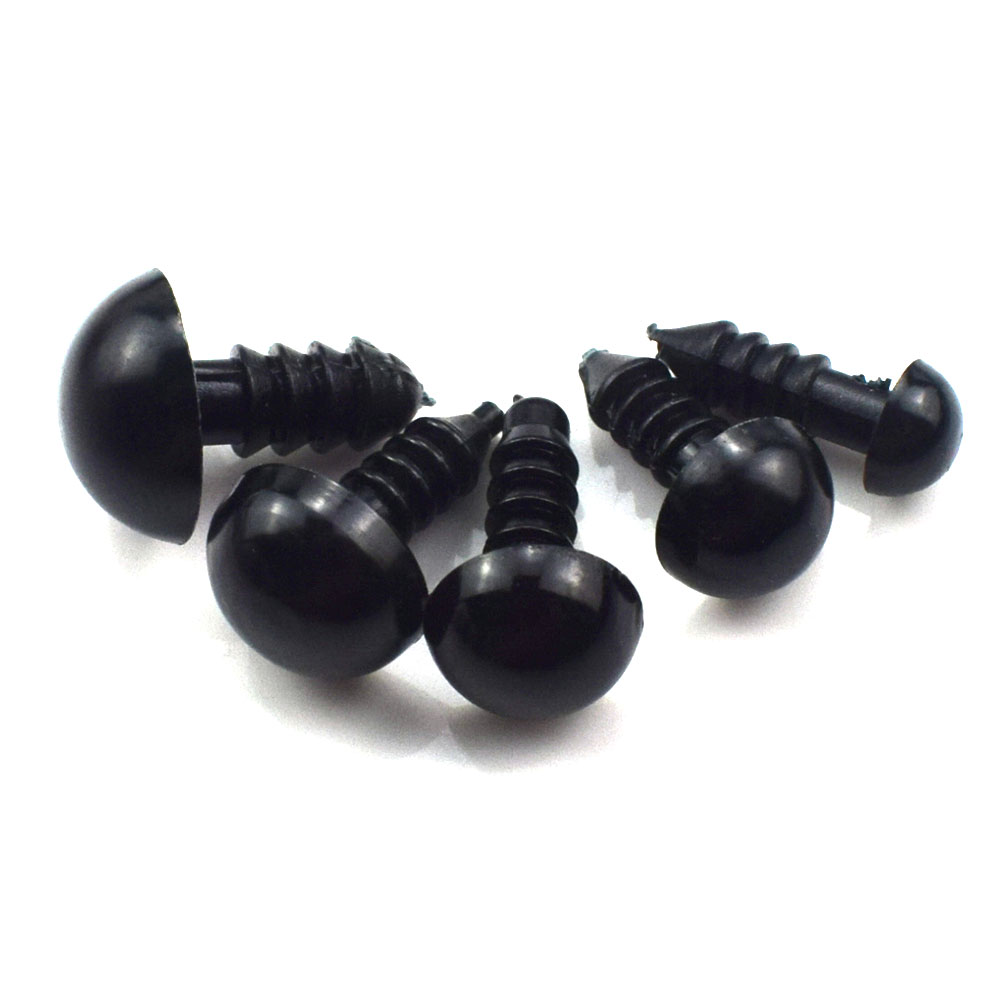 100PCS Black Plastic Doll Eyes Safety Eyes for Toys Stuffed Toys Animal Puppet Dolls Craft Eyes for Toy 6MM 8MM 9MM 10MM 12MM