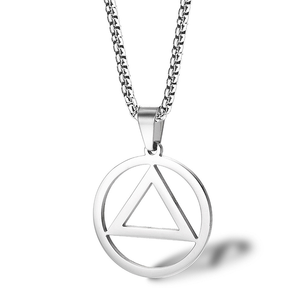 Eminem Triangle Men Necklace Hiphop Rock Street Culture Titanium Stainless Steel Classic Chain Necklace Fashion Man Jewelry Gift