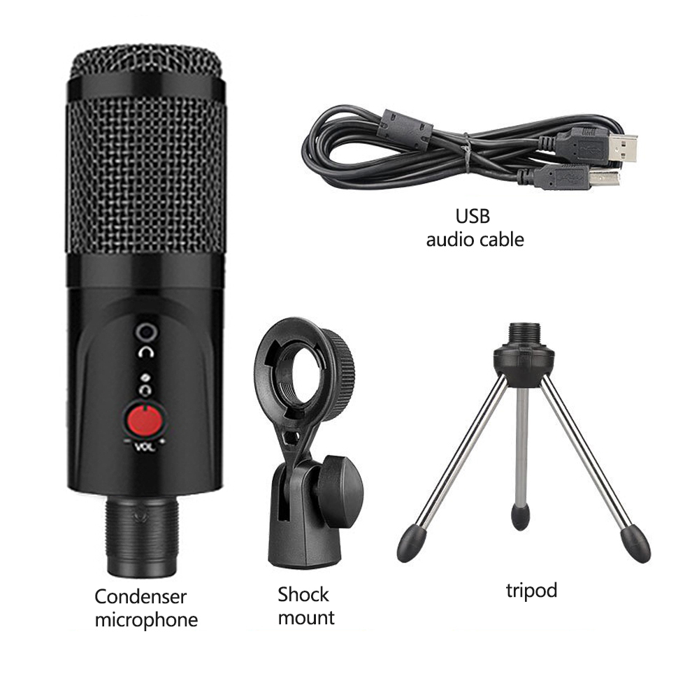 Condenser Microphone computer USB Port Studio Microphone For pc Sound Card Professional Karaoke Microphones DJ Live Recording