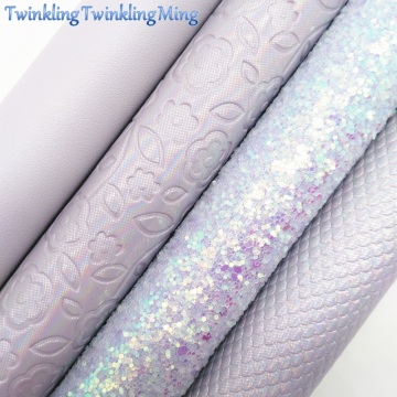 Light Purple Glitter Fabric, Mermaid Faux Leather Fabric, Synthetic Leather Fabric Sheets For Bow A4 8