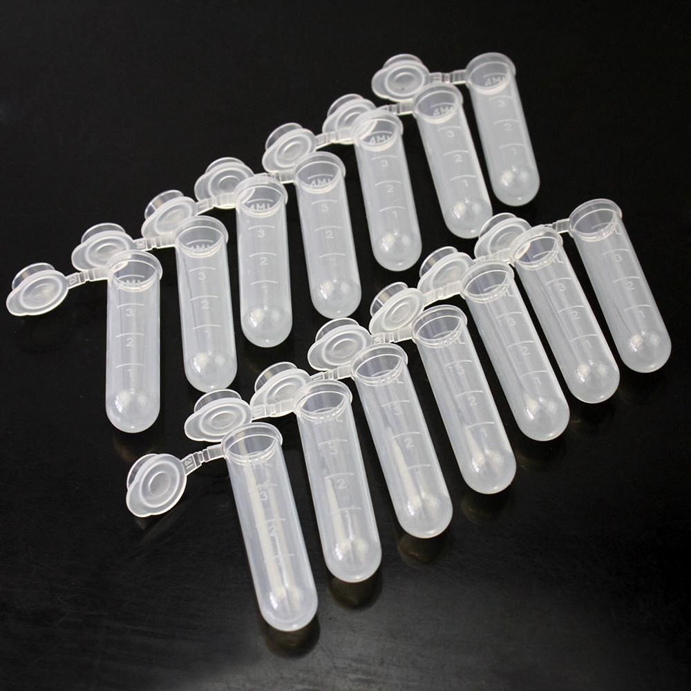 50Pcs 5 ml Centrifuge Test Tube Multi-purpose Clear Plastic Tube Empty Sample Storage Container Round Bottom EP tube With Scale