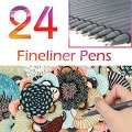 24 Colors Set 0.38 Hook mark pen Fineliner Pen Fine Line Point Colored Pens Art Water Based Assorted Ink Drawing