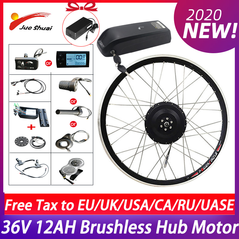 Front Rear Brushless Motor Wheel E Bike kit with 36V 12AH Lithium Battery 250W 350W 500W Electric Bicycle Conversion Kit