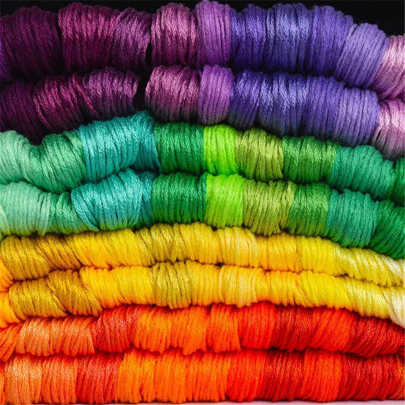 50Pcs/100Pcs Sewing Supplies Color Rainbow Cotton Thread DIY Craft Embroidery Cross-Stitch Sewing Threads Set Knitting Accessori
