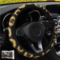 38CM Anti-Slip Steering Wheel Cover Car Handlebar Cover Car Styling Interior Accessories Elastic Flowers Print Steering Covers