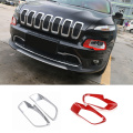 MOPAI ABS Car Front Headlight Lamp Eyebrow Decoration Cover Trim Exterior Stickers for Jeep Cherokee 2014 Up Car Styling