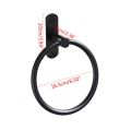 Black Space Aluminum Towel Holder Round Towel Ring Wall Mounted Towel Rack Shelf for Home Hotel Bathroom Accessories