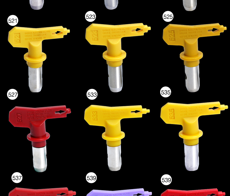 Airless Spray Gun Nozzle 513,525,527,529,531,213,217,219,309,327 Airless Paint Spray Tip Sprayer Nozzles 211 311 517 617 209 417