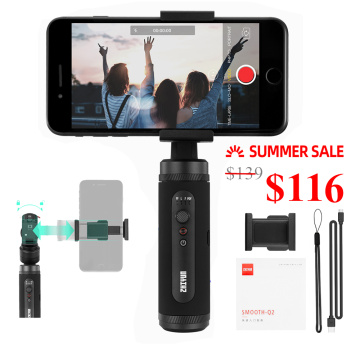 Zhiyun Smooth Q2 3-Axis Smartphone Handheld Gimbal Stabilizer for Smartphone iPhone 11 Pro Xs X 8 Plus Android Samsung S10