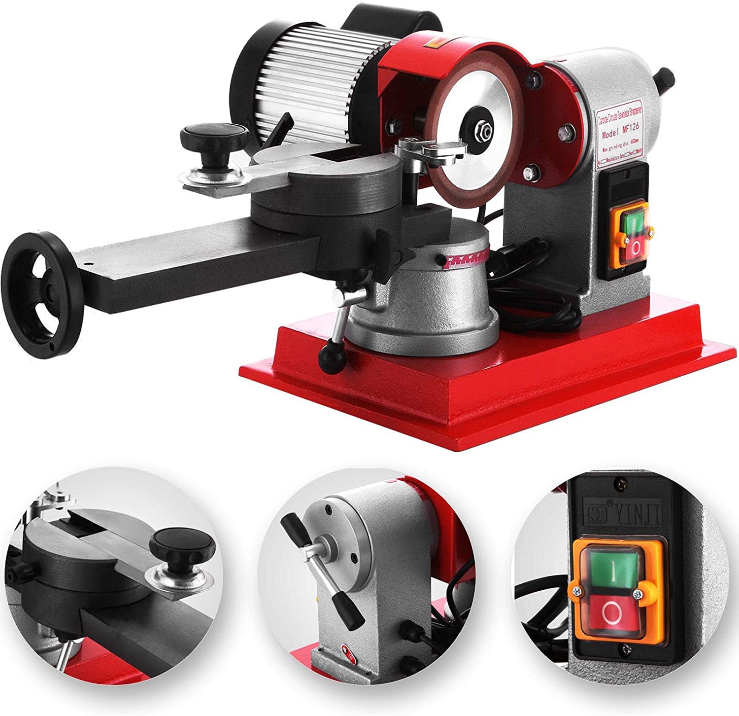 370W Circular Saw Blade Sharpener 2850PRM Rotary Angle High-Performance Mill Grinding Machine 125mm Saw Blade Sharpening Machine