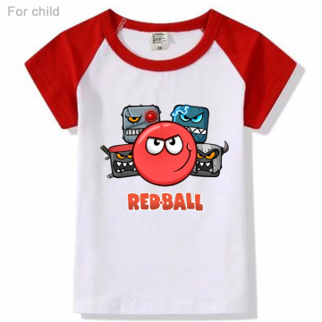 raglan t shirt for kids Red Ball 4 o-neck Tshirt summer boys cotton tee-shirt fashion t-shirt for children birthday gift