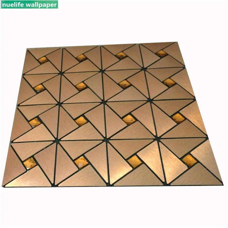 Aluminum composite panel mosaic metal self-adhesive tape adhesive TV background wall living room tile bronze gold wall stickers